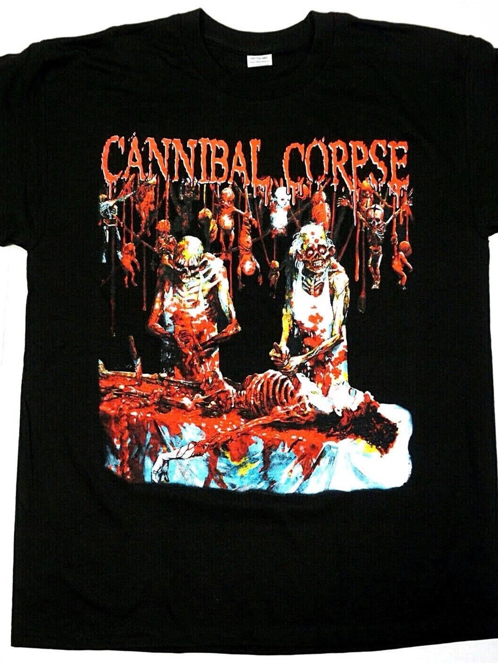 Black Cannibal Corpse Graphic Tee with Red and White Art
